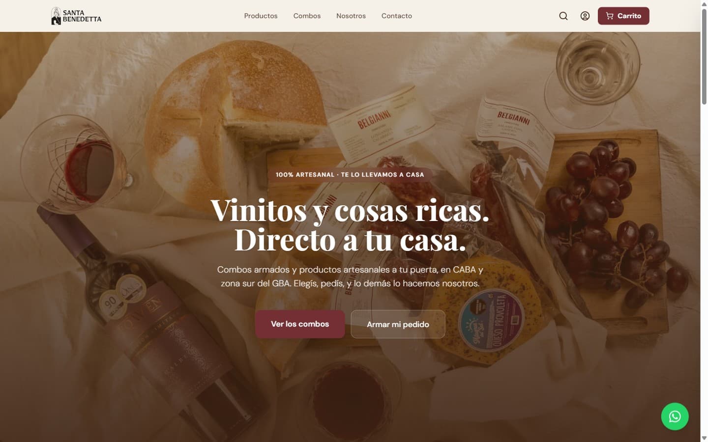 Tienda online de Santa Benedetta en escritorio
